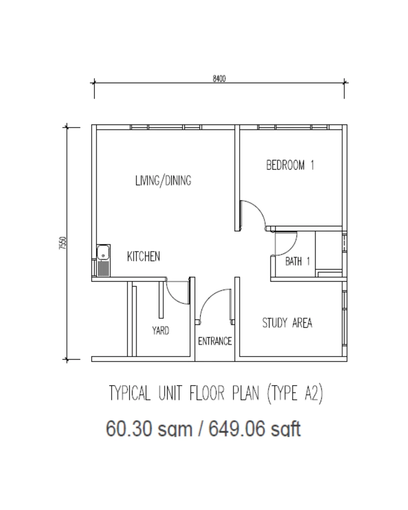 Official Type A2 floor plan